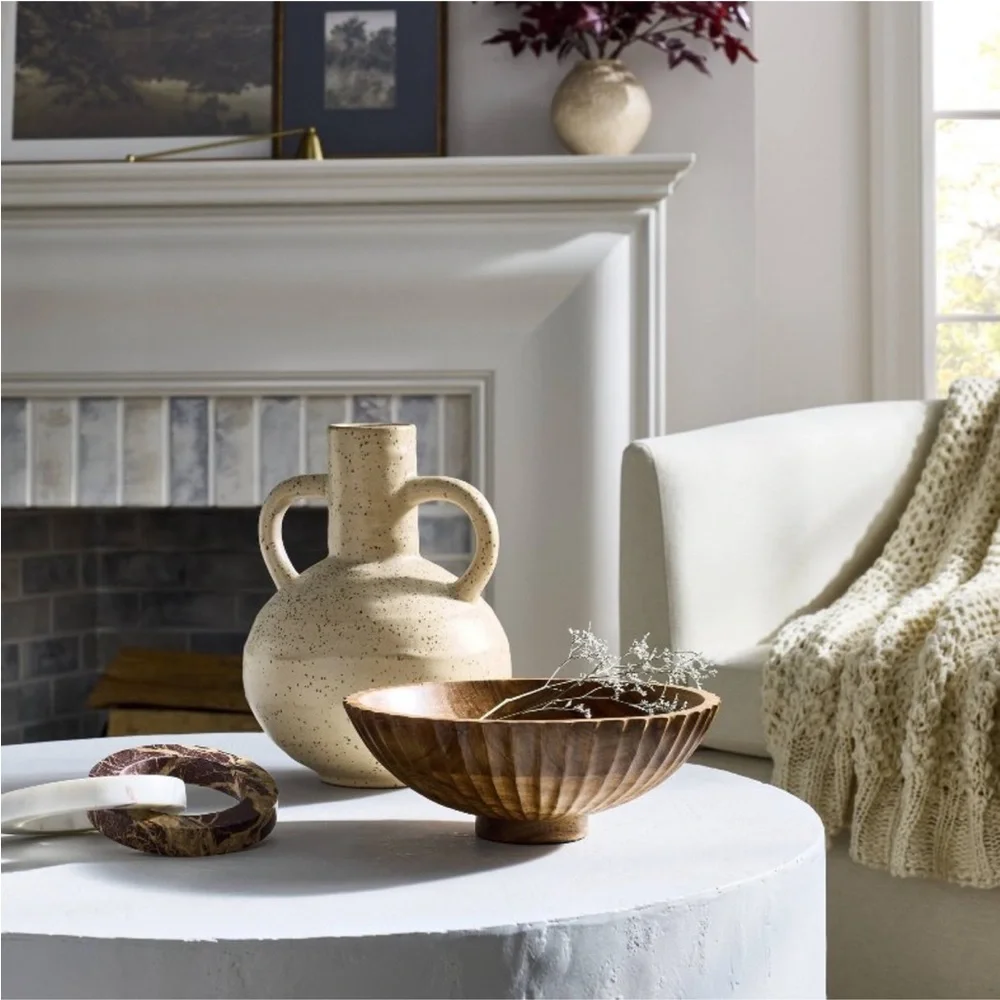 STUDIO MCGEE NWT matte ceramic speckle glaze vase -large